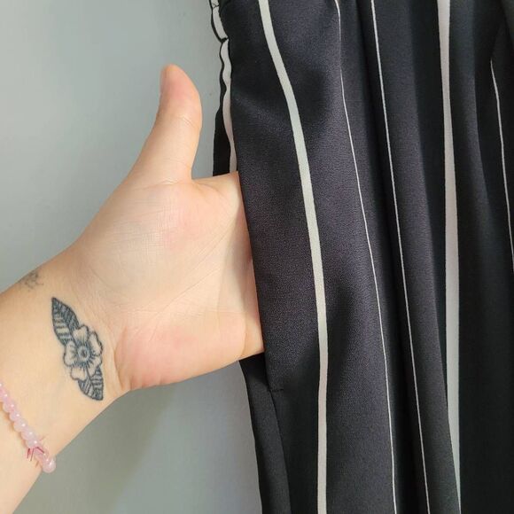 Worthington NWOT wide leg pants striped drawstring waist lightweight coastal - Picture 4 of 11